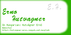 erno hutvagner business card